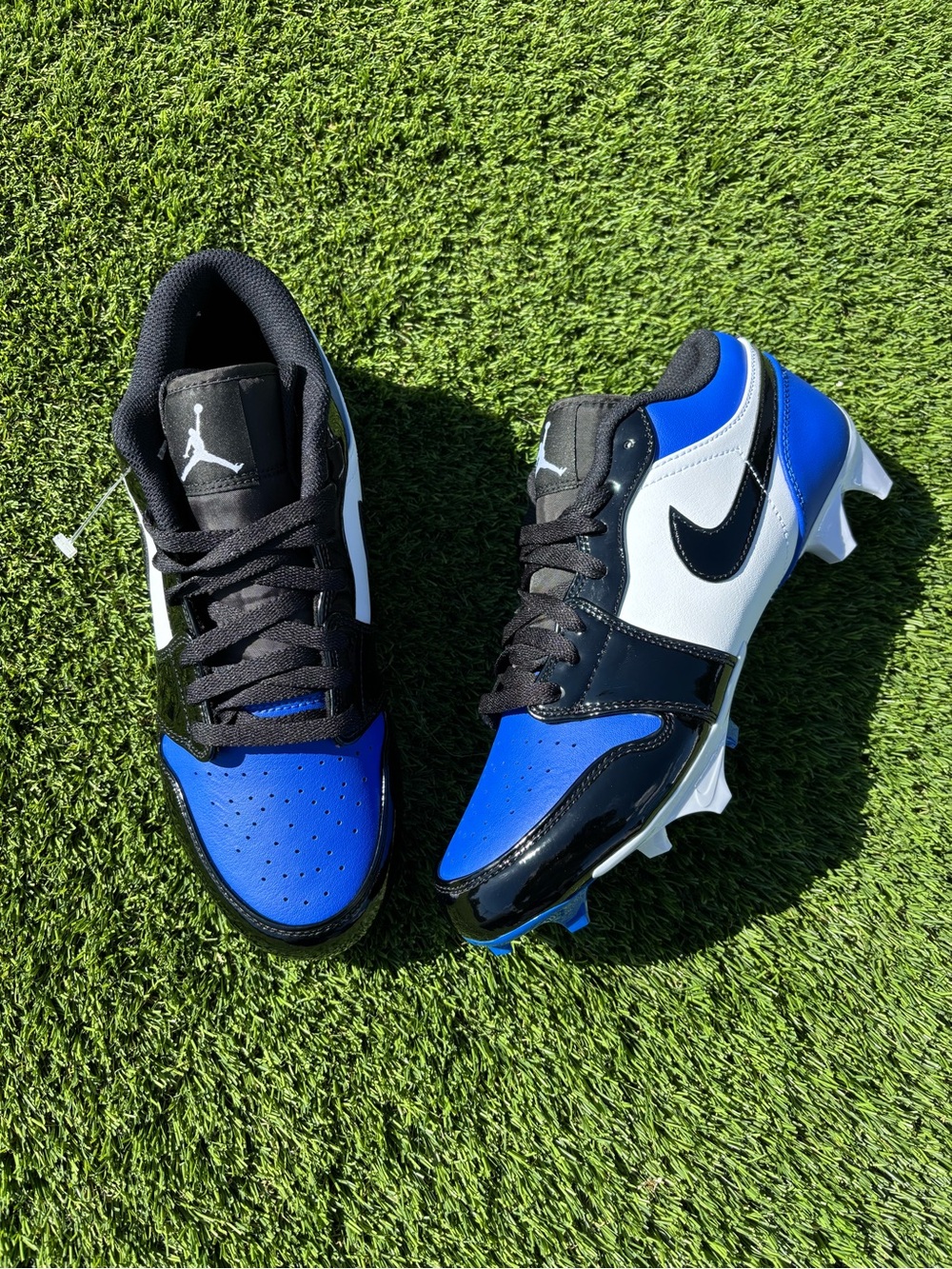 NIKE AIR JORDAN 1 LOW TD “ROYAL TOE” FOOTBALL CLEATS SIZE 9